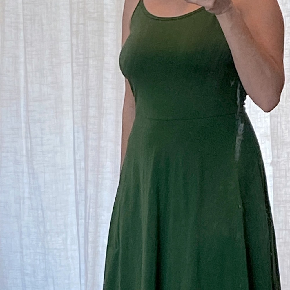 Fit and Flare green cotton dress
